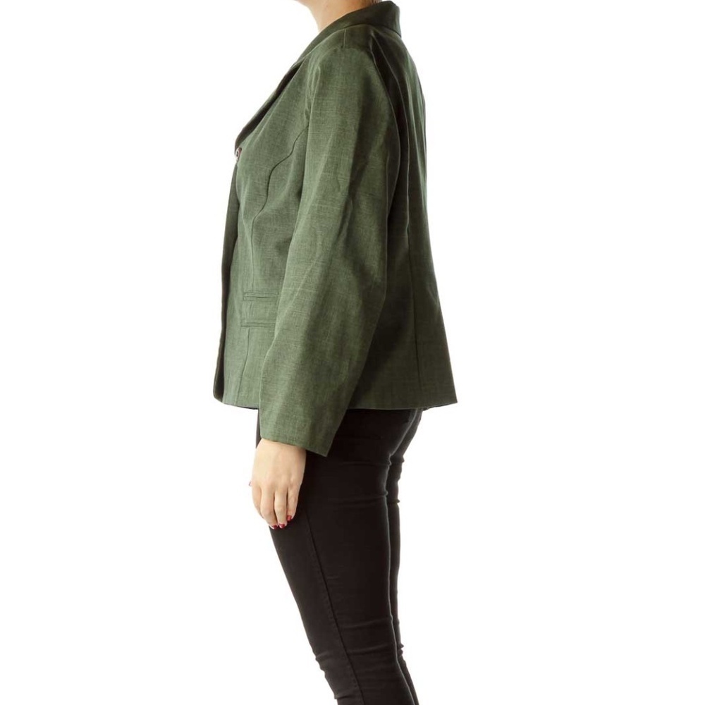 SAG HARBOR Green Textured Suit Jacket - Picture 2 of 4